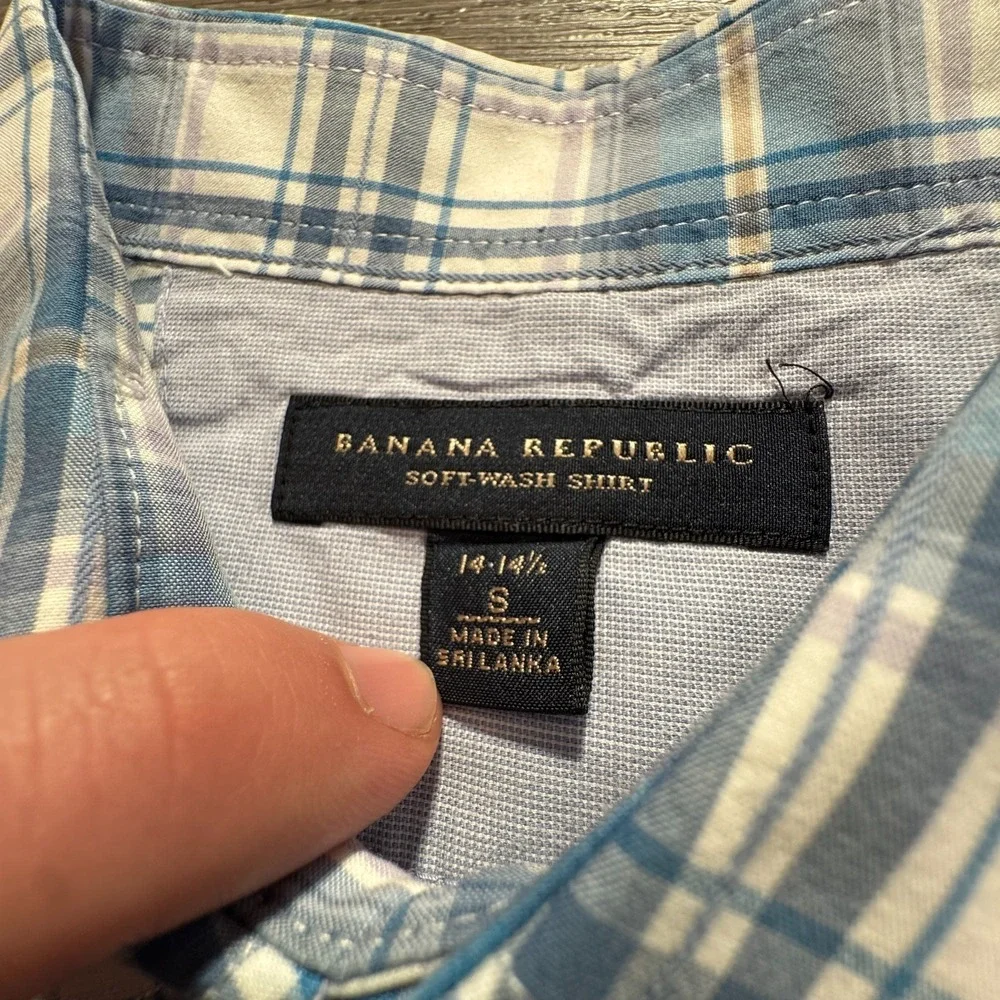 Banana Republic Shirt‎ Mens Small Blue 100% Cotton Preppy Classiccore Minimalist